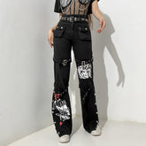 Heiße Jeans mit hoher Taille und Metallschnalle